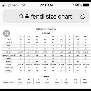 fendi clothing size chart|fendi skim size chart.